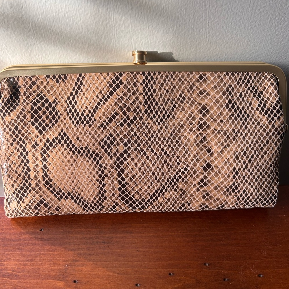 HOBO Brown Snake Pattern Clutch - Picture 2 of 7